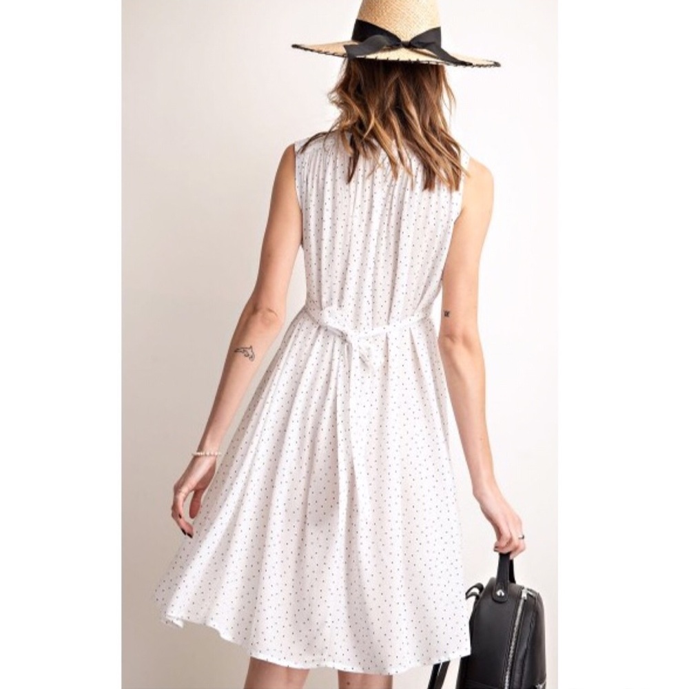 Accepting Offers 🌷Off-White Polka Dot Swing Dress - Picture 3 of 5